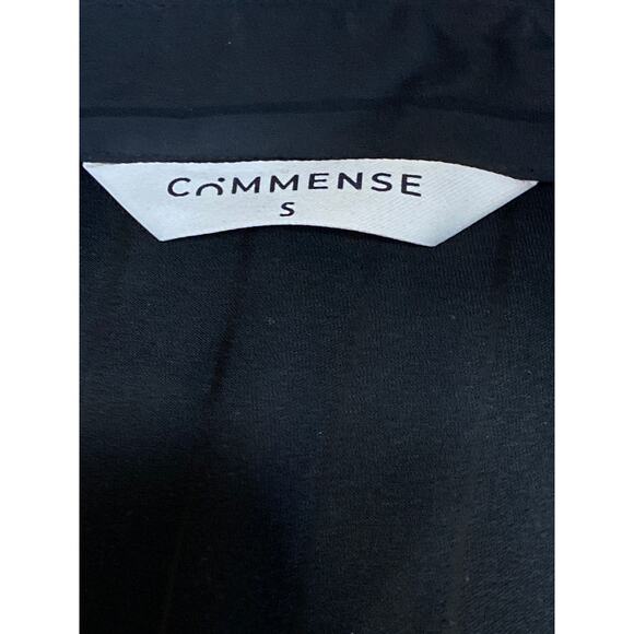 Commense Women's Black Silk Satin Striped Long Sleeve Button Down Shirt Top Sz S - Picture 3 of 4